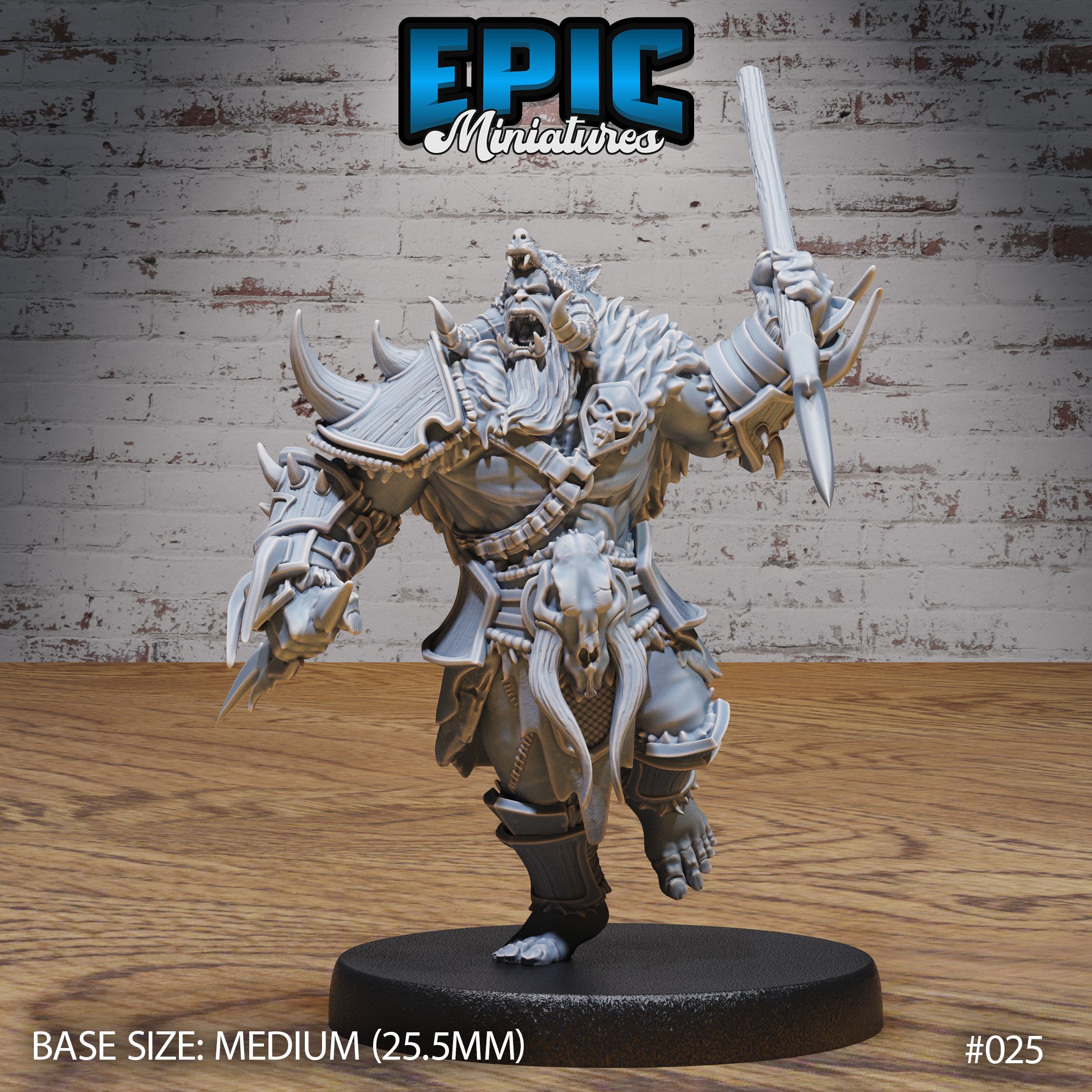 Orc Army Spear / Green Skin Lord / Male Humanoid Warrior / Burly Raider Tribe / Beast Tamer / Evil Forest Fighter / Woodland Encounter